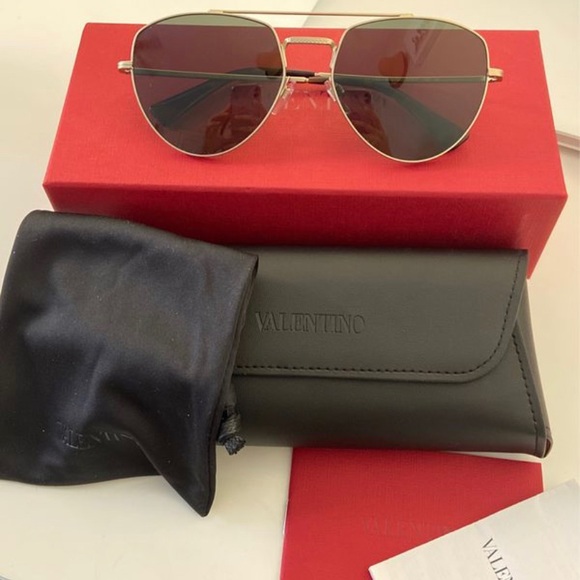 Valentino Metal Aviator Sunglasses